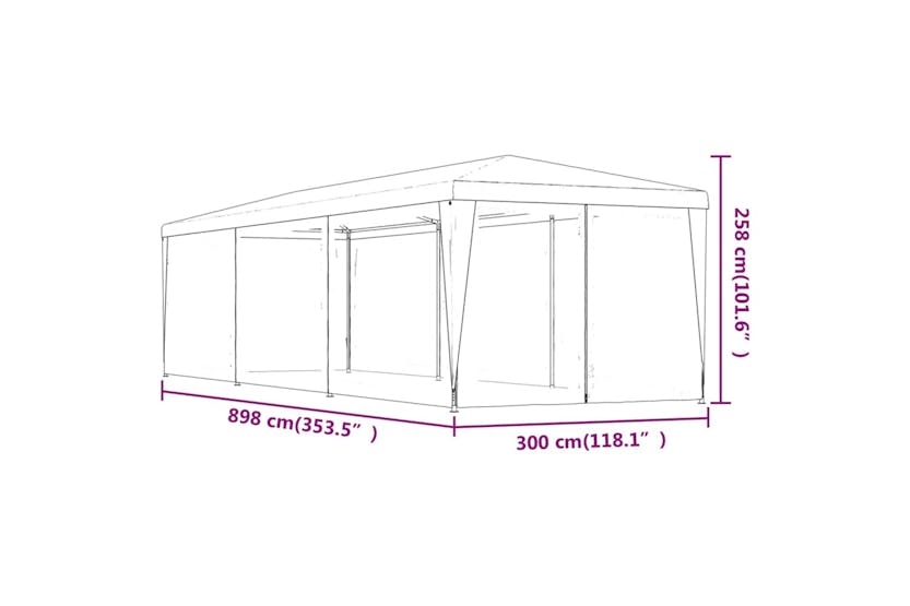 vidaXL 319243 Party Tent With 8 Mesh Sidewalls Green 3x9 M Hdpe vidaXL 319243 Party Tent With 8 Mesh Sidewalls Green 3x9 M Hdpe