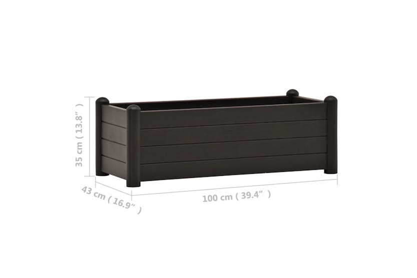 vidaXL 313977 Garden Raised Bed Pp Anthracite 100x43x35cm vidaXL 313977 Garden Raised Bed Pp Anthracite 100x43x35cm