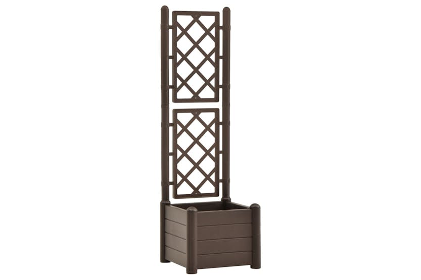 vidaXL 313980 Garden Planter With Trellis 43x43x142cm Pp Mocha vidaXL 313980 Garden Planter With Trellis 43x43x142cm Pp Mocha