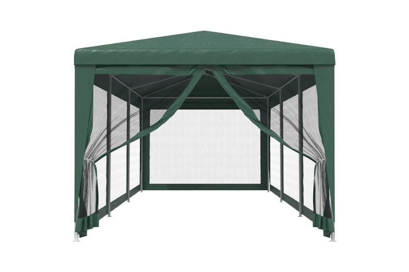 vidaXL 319243 Party Tent With 8 Mesh Sidewalls Green 3x9 M Hdpe vidaXL 319243 Party Tent With 8 Mesh Sidewalls Green 3x9 M Hdpe
