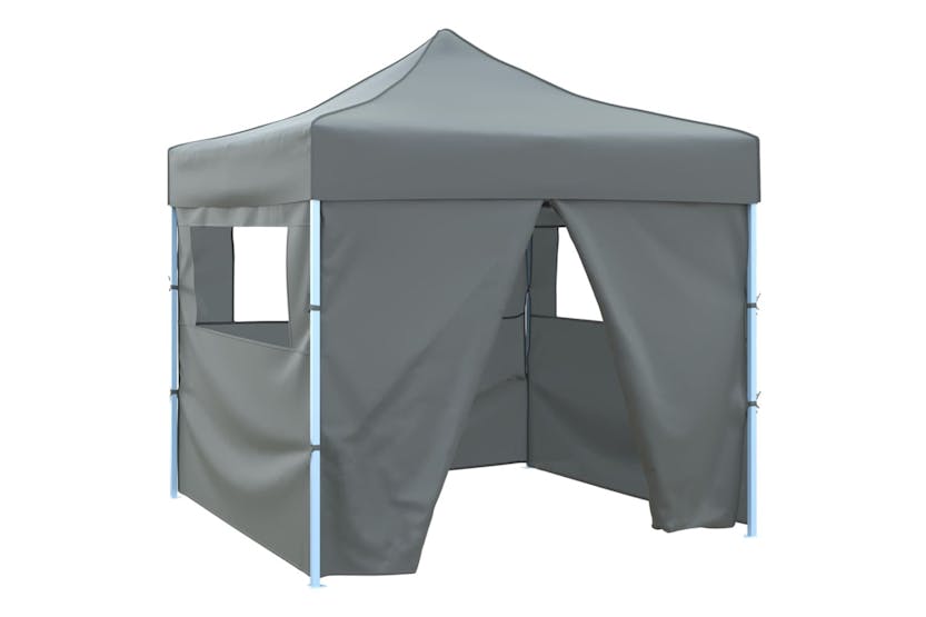 vidaXL Foldable Party Tent Pop-up With 4 Sidewalls 3x3 M Anthracite vidaXL Foldable Party Tent Pop-up With 4 Sidewalls 3x3 M Anthracite