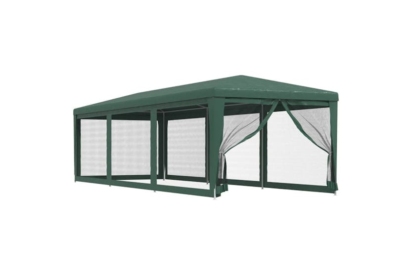 vidaXL 319243 Party Tent With 8 Mesh Sidewalls Green 3x9 M Hdpe vidaXL 319243 Party Tent With 8 Mesh Sidewalls Green 3x9 M Hdpe