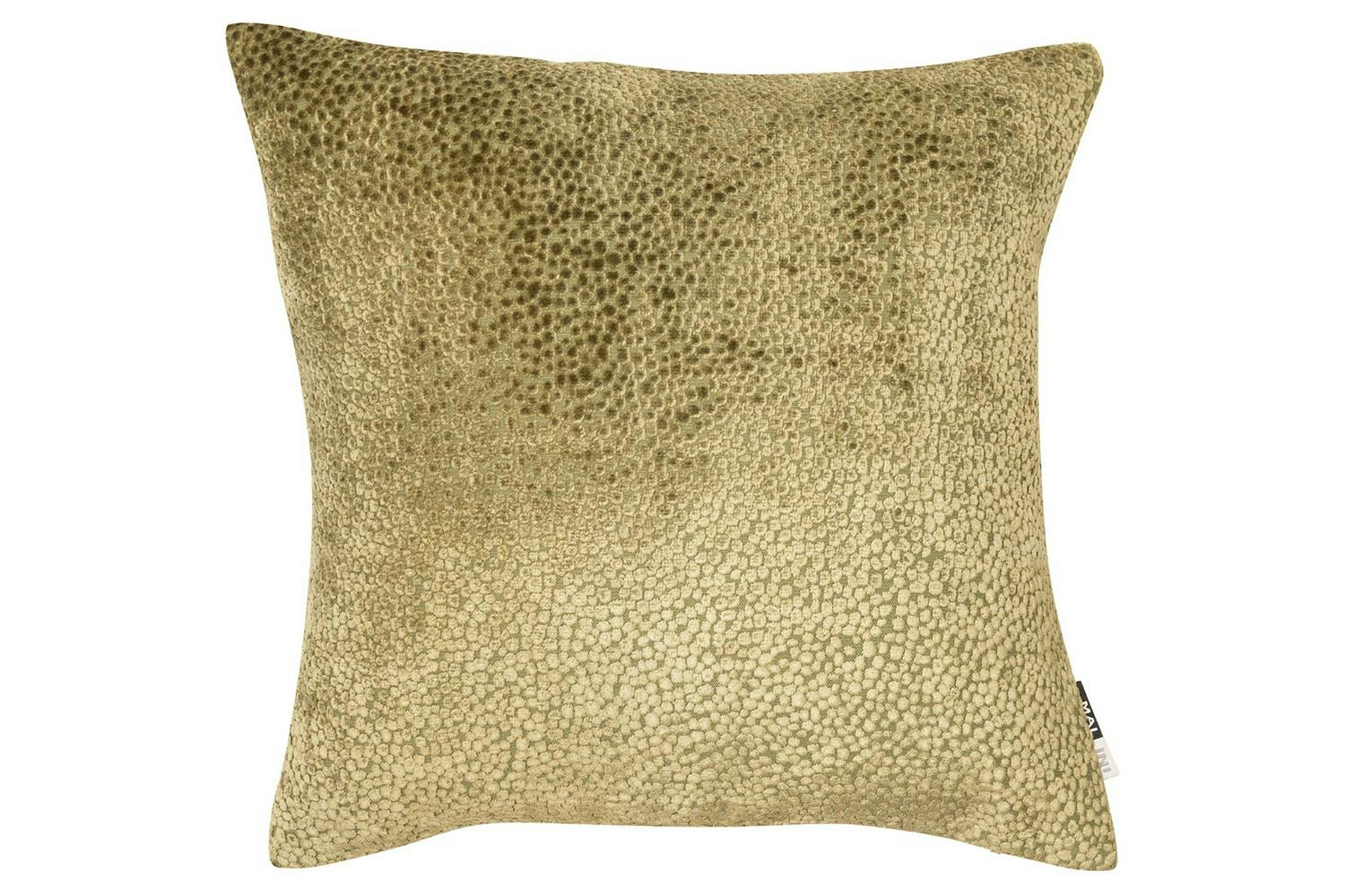 Cut Velvet Dots in Cushion | Olive | 43 x 43 cm