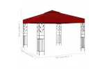 vidaXL 47947 Gazebo 3x3 M Wine Red vidaXL 47947 Gazebo 3x3 M Wine Red