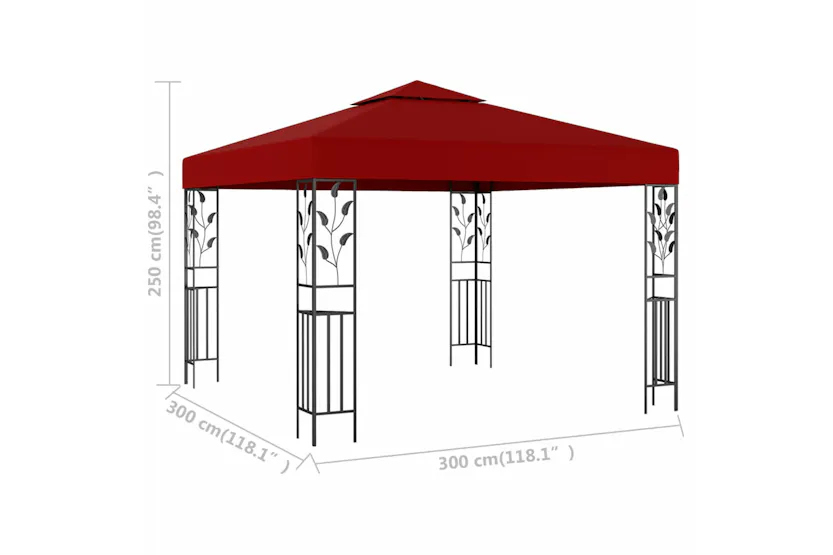 vidaXL 47947 Gazebo 3x3 M Wine Red vidaXL 47947 Gazebo 3x3 M Wine Red