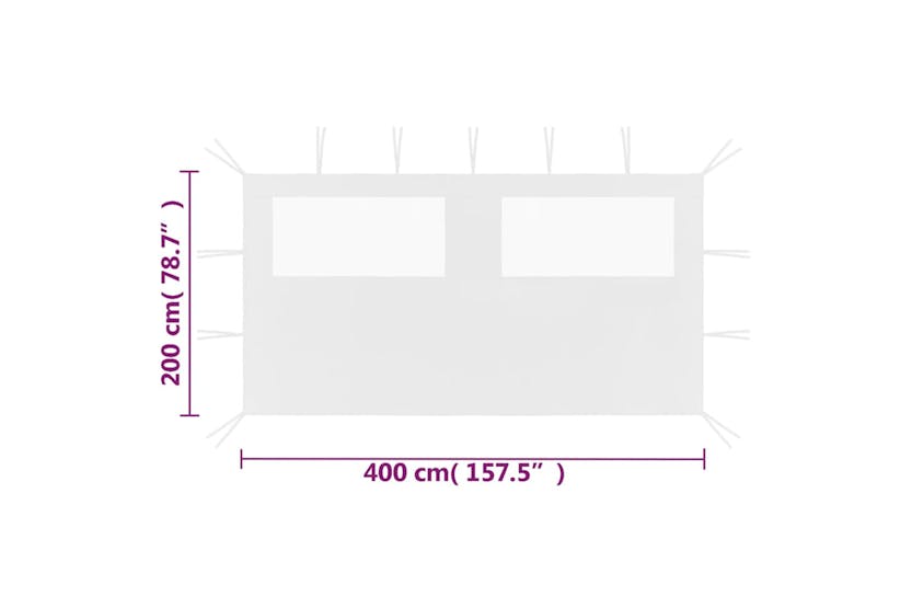vidaXL 3070424 Gazebo Sidewall With Windows 4x2 M White vidaXL 3070424 Gazebo Sidewall With Windows 4x2 M White