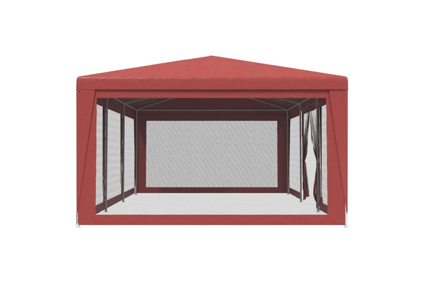 vidaXL 319265 Party Tent With 8 Mesh Sidewalls Red 9x4 M Hdpe vidaXL 319265 Party Tent With 8 Mesh Sidewalls Red 9x4 M Hdpe