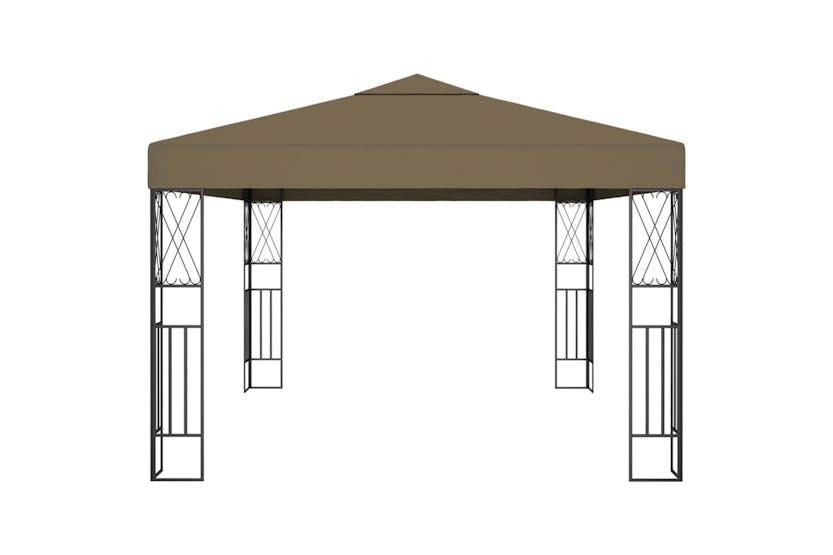 vidaXL 3070331 Gazebo With Led String Lights 3x4 M Taupe Fabric vidaXL 3070331 Gazebo With Led String Lights 3x4 M Taupe Fabric