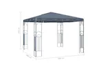 vidaXL 3070339 Gazebo With Led String Lights 300x300cm Anthracite vidaXL 3070339 Gazebo With Led String Lights 300x300cm Anthracite
