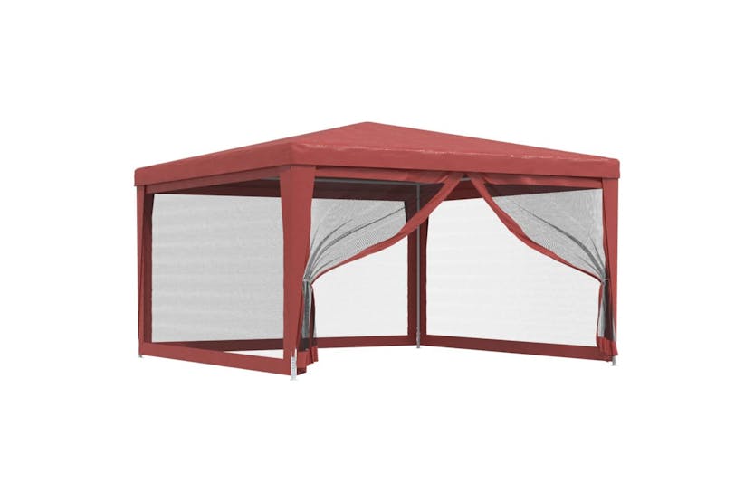 vidaXL 319255 Party Tent With 4 Mesh Sidewalls Red 4x4 M Hdpe vidaXL 319255 Party Tent With 4 Mesh Sidewalls Red 4x4 M Hdpe