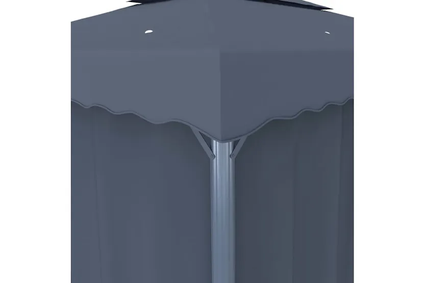 vidaXL 3070347 Gazebo With Curtain&led String Lights 3x3 M Anthracite vidaXL 3070347 Gazebo With Curtain&led String Lights 3x3 M Anthracite
