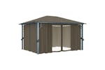 vidaXL 3070337 Gazebo With Curtain&led String Lights 4x3 M Taupe Aluminium vidaXL 3070337 Gazebo With Curtain&led String Lights 4x3 M Taupe Aluminium