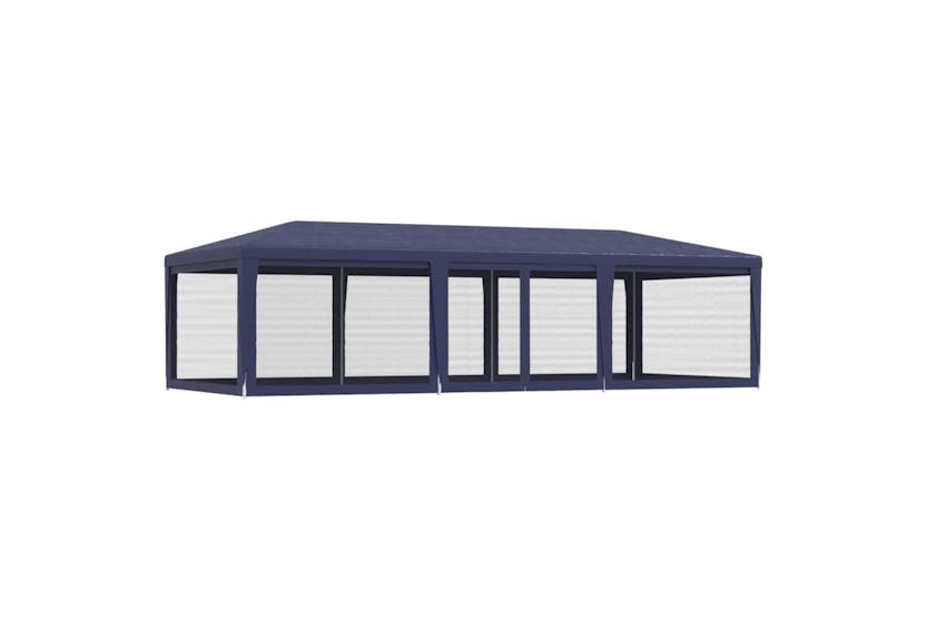 vidaXL 319262 Party Tent With 8 Mesh Sidewalls Blue 9x4 M Hdpe vidaXL 319262 Party Tent With 8 Mesh Sidewalls Blue 9x4 M Hdpe