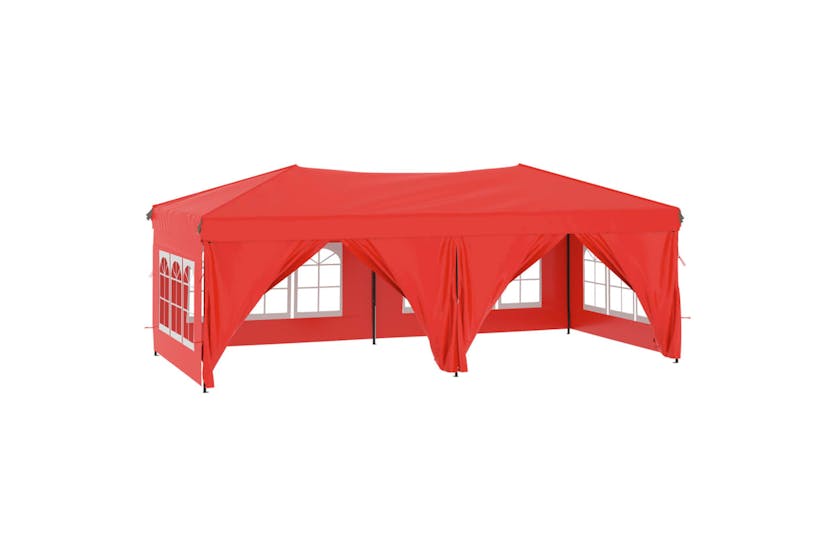 vidaXL 93548 Folding Party Tent With Sidewalls Red 3x6 M vidaXL 93548 Folding Party Tent With Sidewalls Red 3x6 M