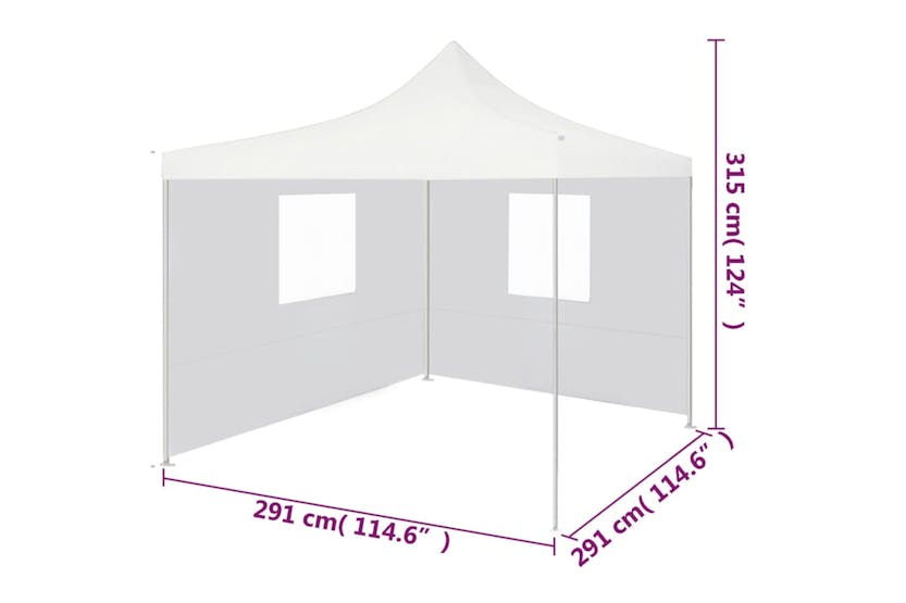 vidaXL 48862 Professional Folding Party Tent With 2 Sidewalls 3x3 M Steel White vidaXL 48862 Professional Folding Party Tent With 2 Sidewalls 3x3 M Steel White