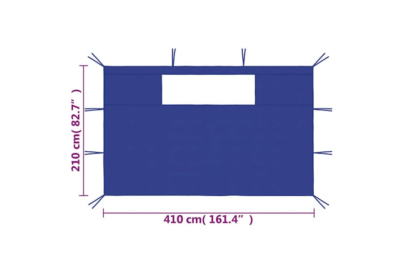 vidaXL 3070426 Gazebo Sidewalls With Windows 2 Pcs Blue vidaXL 3070426 Gazebo Sidewalls With Windows 2 Pcs Blue