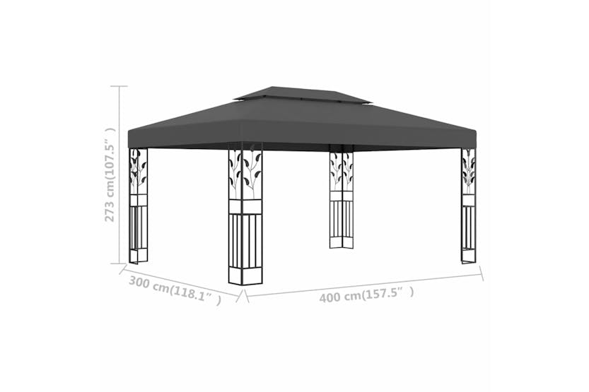 vidaXL 48031 Gazebo With Double Roof 3x4m Anthracite vidaXL 48031 Gazebo With Double Roof 3x4m Anthracite