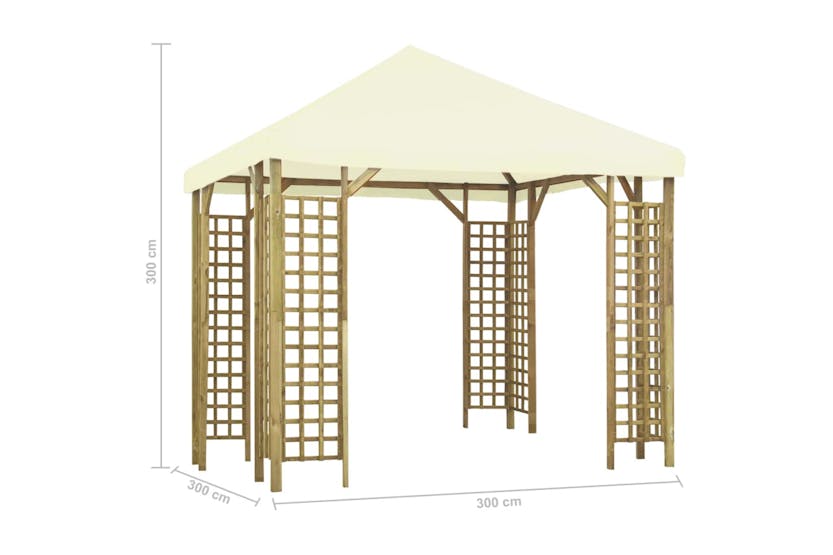 vidaXL 3054480 Gazebo 3x3 M Cream White vidaXL 3054480 Gazebo 3x3 M Cream White