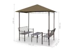vidaXL 312222 Garden Pavilion With Table And Benches 2.5x1.5x2.4 M Taupe 180 G/m² vidaXL 312222 Garden Pavilion With Table And Benches 2.5x1.5x2.4 M Taupe 180 G/m²