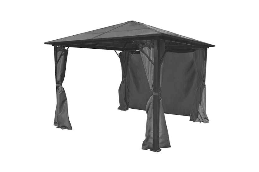 vidaXL 44889 Gazebo With Curtain Anthracite Aluminium 300x300cm vidaXL 44889 Gazebo With Curtain Anthracite Aluminium 300x300cm