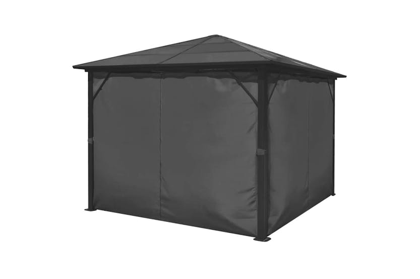 vidaXL 44889 Gazebo With Curtain Anthracite Aluminium 300x300cm vidaXL 44889 Gazebo With Curtain Anthracite Aluminium 300x300cm