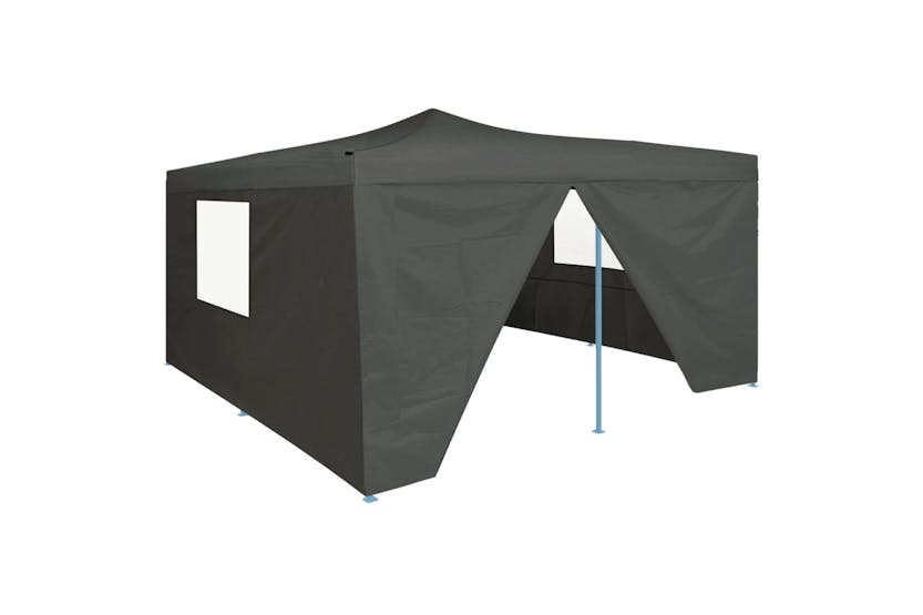 vidaXL 48909 Folding Gazebo With 4 Sidewalls 5x5 M Anthracite vidaXL 48909 Folding Gazebo With 4 Sidewalls 5x5 M Anthracite