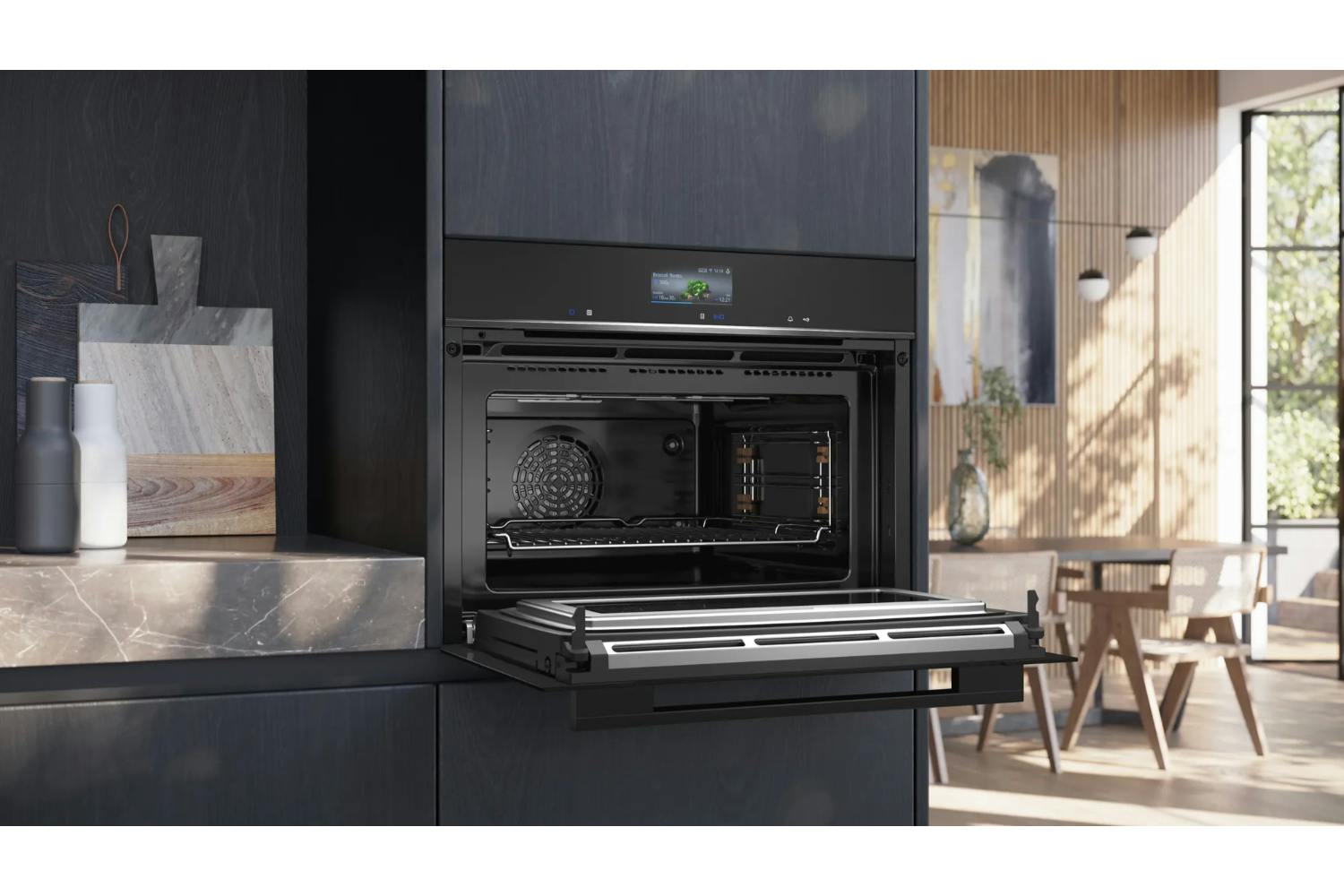 Siemens IQ700 Built-in Compact Oven with Microwave | CM776G1B1B | Black