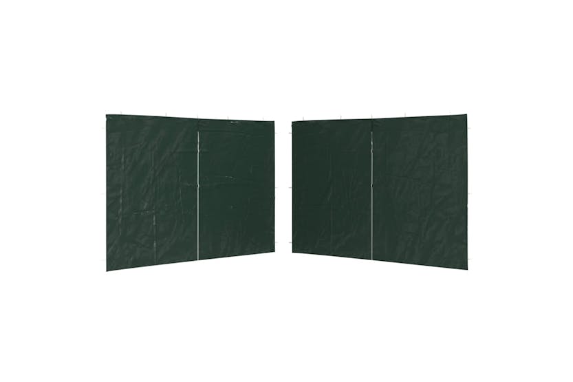 vidaXL Party Tent Sidewall 2 Pcs With Zipper Pe Green vidaXL Party Tent Sidewall 2 Pcs With Zipper Pe Green