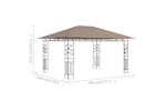 vidaXL 312252 Gazebo With Mosquito Net 4x3x2.73 M Taupe 180 G/m² vidaXL 312252 Gazebo With Mosquito Net 4x3x2.73 M Taupe 180 G/m²