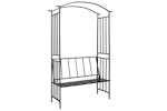 vidaXL 47093 Garden Arch With Bench Black 128x50x207cm Iron vidaXL 47093 Garden Arch With Bench Black 128x50x207cm Iron