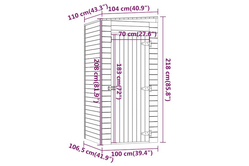vidaXL 318200 Garden Storage Shed 100x110x218cm Impregnated Pinewood vidaXL 318200 Garden Storage Shed 100x110x218cm Impregnated Pinewood