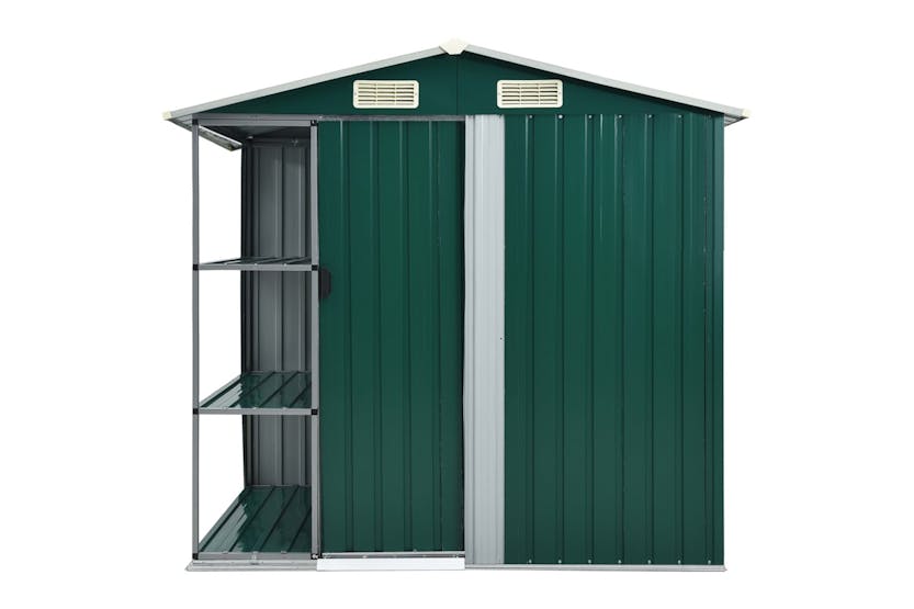 vidaXL 47104 Garden Shed With Rack Green 205x130x183cm Iron vidaXL 47104 Garden Shed With Rack Green 205x130x183cm Iron