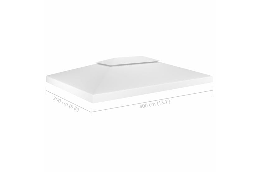 vidaXL 312077 2-tier Gazebo Top Cover 310 G/m² 4x3 M White vidaXL 312077 2-tier Gazebo Top Cover 310 G/m² 4x3 M White