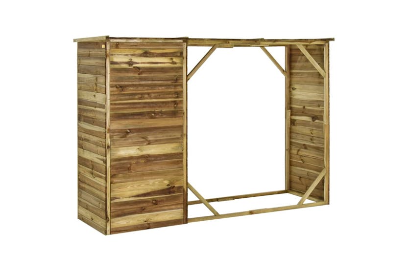 vidaXL 45137 Garden Firewood Tool Storage Shed Pinewood 253x80x170cm vidaXL 45137 Garden Firewood Tool Storage Shed Pinewood 253x80x170cm