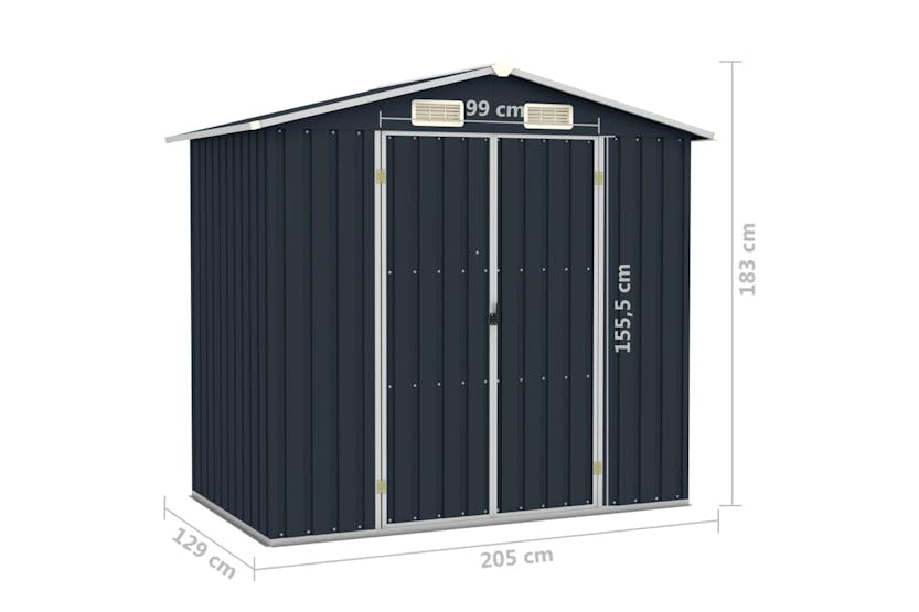 vidaXL 46299 Garden Shed Anthracite 205x129x183cm Galvanised Steel vidaXL 46299 Garden Shed Anthracite 205x129x183cm Galvanised Steel