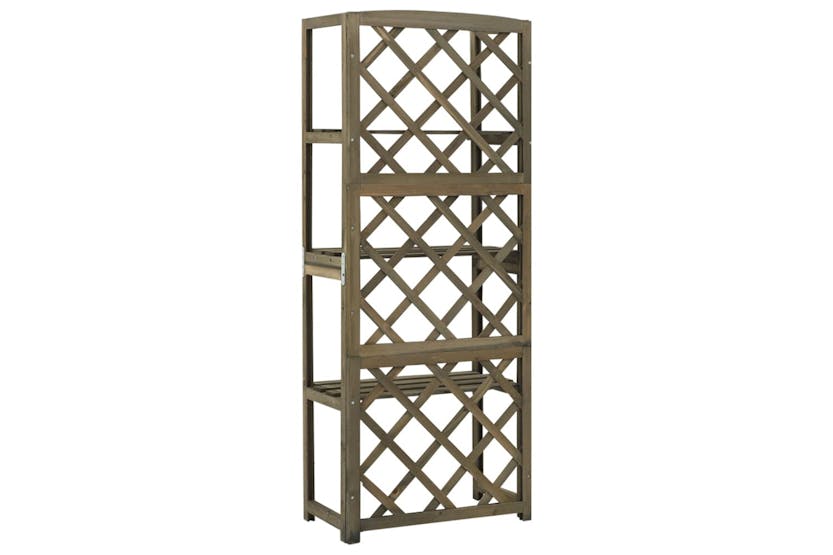 vidaXL 316410 Trellis With Shelves Grey 55x30x140cm Solid Fir Wood vidaXL 316410 Trellis With Shelves Grey 55x30x140cm Solid Fir Wood