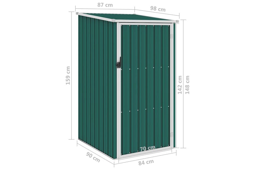 vidaXL 46289 Garden Shed Green 87x98x159cm Galvanised Steel vidaXL 46289 Garden Shed Green 87x98x159cm Galvanised Steel