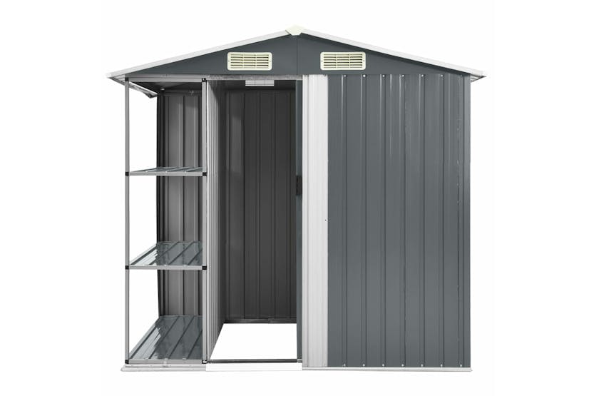 vidaXL 47103 Garden Shed With Rack Grey 205x130x183cm Iron vidaXL 47103 Garden Shed With Rack Grey 205x130x183cm Iron