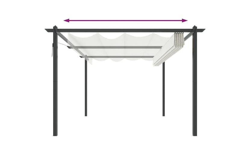 vidaXL 318537 Garden Gazebo With Retractable Roof 4x3 M Cream vidaXL 318537 Garden Gazebo With Retractable Roof 4x3 M Cream