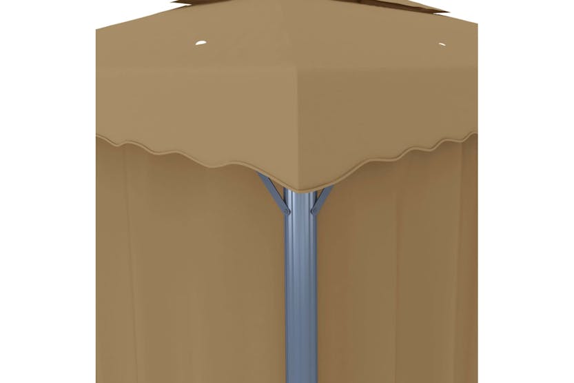 vidaXL 3067050 Gazebo With Curtain 4x3 M Taupe Aluminium vidaXL 3067050 Gazebo With Curtain 4x3 M Taupe Aluminium