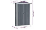 vidaXL 46302 Garden Shed Grey 107.5x46x183cm Galvanised Steel vidaXL 46302 Garden Shed Grey 107.5x46x183cm Galvanised Steel