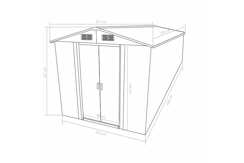 vidaXL 143355 Garden Shed 257x580x181cm Metal Brown vidaXL 143355 Garden Shed 257x580x181cm Metal Brown