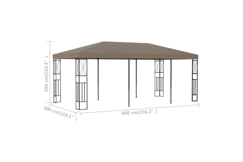 vidaXL 312271 Gazebo 6x3 M Taupe Fabric vidaXL 312271 Gazebo 6x3 M Taupe Fabric