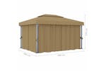 vidaXL 3067050 Gazebo With Curtain 4x3 M Taupe Aluminium vidaXL 3067050 Gazebo With Curtain 4x3 M Taupe Aluminium