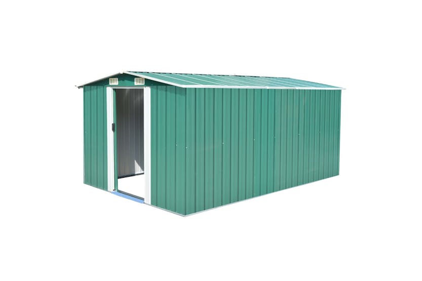vidaXL 143344 Garden Shed 257x392x181cm Metal Green vidaXL 143344 Garden Shed 257x392x181cm Metal Green