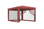 vidaXL 319235 Party Tent With 4 Mesh Sidewalls Red 3x4 M Hdpe vidaXL 319235 Party Tent With 4 Mesh Sidewalls Red 3x4 M Hdpe