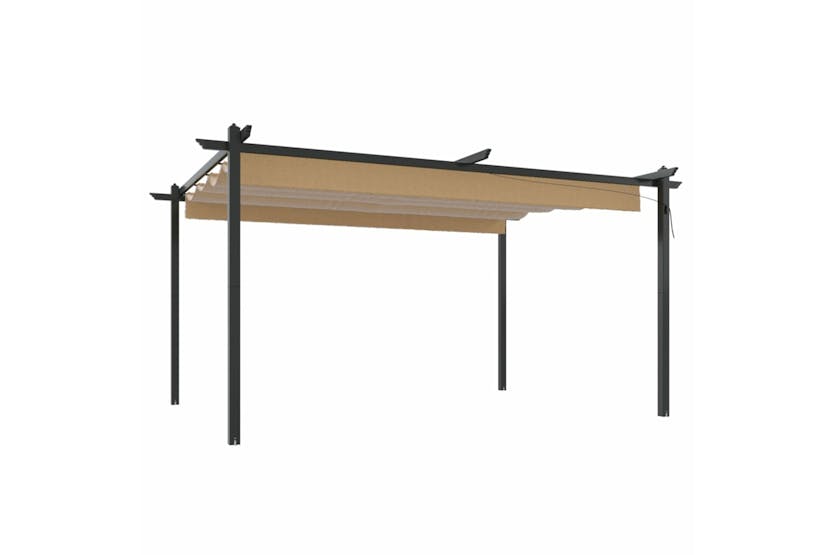 vidaXL 318539 Garden Gazebo With Retractable Roof 4x3 M Taupe vidaXL 318539 Garden Gazebo With Retractable Roof 4x3 M Taupe