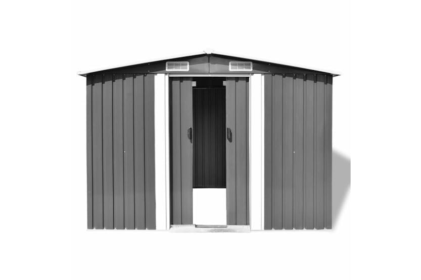 vidaXL 42907 Garden Storage Shed Grey Metal 257x205x178cm vidaXL 42907 Garden Storage Shed Grey Metal 257x205x178cm