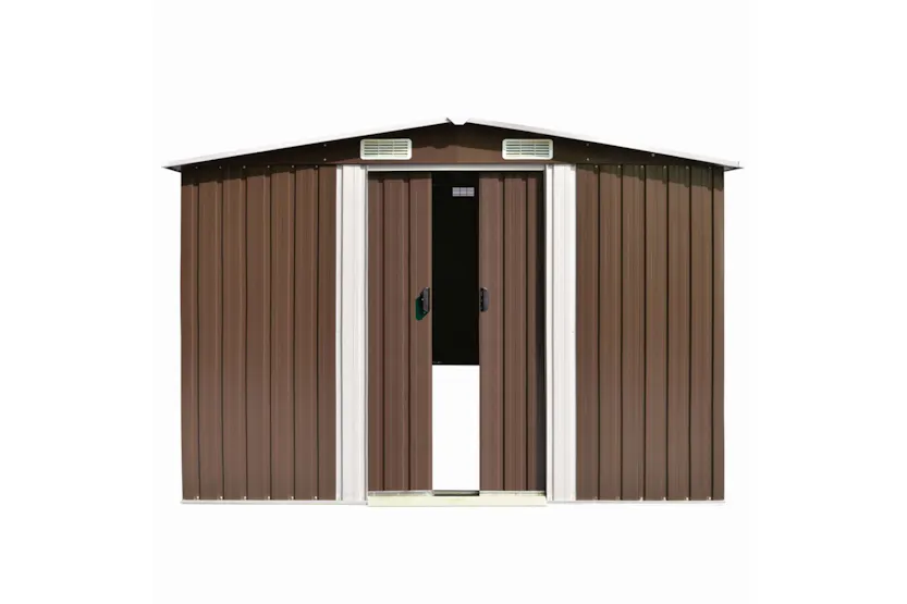 vidaXL 143351 Garden Shed 257x489x181cm Metal Brown vidaXL 143351 Garden Shed 257x489x181cm Metal Brown