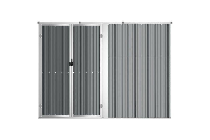 vidaXL 316214 Garden Tool Shed Grey 225x89x161cm Galvanised Steel vidaXL 316214 Garden Tool Shed Grey 225x89x161cm Galvanised Steel